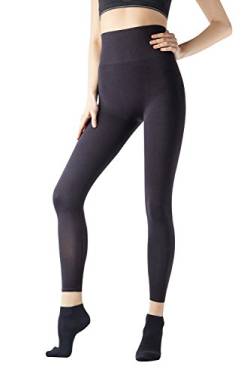 MD Damen Kompression Shapewear Leggings Figurformende Bauch Weg Shaping Leggins Yoga Hose Large Schwarz von +MD