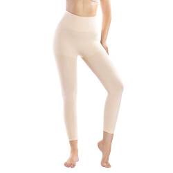 MD Damen Kompression Shapewear Leggings Figurformende Bauch Weg Shaping Leggins Yoga Hose Medium Hell Nude von +MD