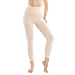 MD Damen Kompression Shapewear Leggings Figurformende Bauch Weg Shaping Leggins Yoga Hose Nude 2XL von +MD