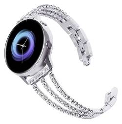 20 22mm Frauen Watch Strap Compatible With Samsung Galaxy Uhr aktiv 2 44mm 40mm Armband Compatible With Galaxieuhr 46mm 42mm S3 Huawei GT 2E Gurt (Color : Silver, Size : 20mm gear sport) von MDATT