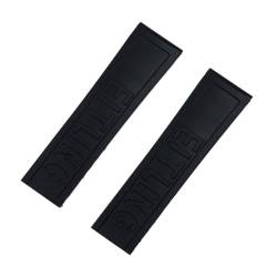 20mm 22mm 24mm schwarz blau rot gelb armband silikongummi uhrband rostfreie schnalle Compatible With navitimer/Avenger/Breitling Strap (Color : Black, Size : MATT SILVER BUCKLE_24MM) von MDATT