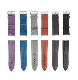 26mm Echtes Lederband Armband Männer Frauen Hohe Qualität Uhren Zubehör Braun Schwarz Universal Gürtel wasserdichte Stahlschnalle (Color : 1 Pink, Size : 26mm) von MDATT