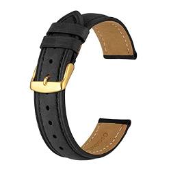 Anbeer 14mm -24mm Uhrenband, Retro Echtes Leder Armband, Vintage Ersatzarmband for Männer Frauen, polierte Schnalle (Color : Olive Flak, Size : 23mm) von MDATT
