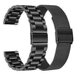 Edelstahl-Riemen passen for Garmin Forerunner 55 245 645M Smart Watch-Band Metallarmband-Gurte for Ansatz S40 S12 S42. Korrektur (Color : Package 1, Size : For Forerunner 645) von MDATT