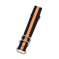 Fashion Watch Strap Compatible With Männer 8 Farben Premium Nylon Nato. Watch Edelstahlschnalle Leinwandriemen 20mm, 22mm, 24mm (Color : Black and orange, Size : 24mm) von MDATT