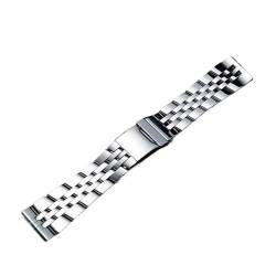 MDATT 22mm 24mm Premium Edelstahl Armbanduhr Band Handgelenkband Link Armband Silber Gold (Color : Silver, Size : 22mm) von MDATT