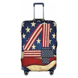 MDATT Personalisierte Gepäckabdeckung, Koffer-Schutz, passend für 45,7-81,3 cm Gepäck für Reisen, Sommer, Strand, Urlaub, 4. Juli, patriotische Flagge, weiß, M von MDATT
