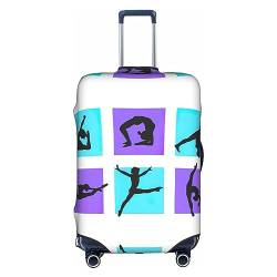 MDATT Personalisierte Gepäckabdeckung, Koffer-Schutz, passend für 45,7-81,3 cm Gepäck für Reisen, Sommer, Strand, Urlaub, Gymnastikspiel, weiß, L von MDATT