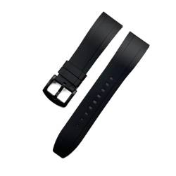 MDATT Quick Release Armbands Qualität Silikon-Gummi-Uhr-Träger 20mm 22mm 24mm wasserdichte tauchen männer Uhren Zubehör (Color : Black black, Size : 20mm) von MDATT