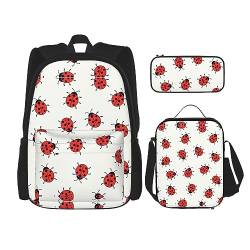 MDATT Rucksack mit unendlichem gesprenkeltem Muster für Mädchen, Büchertaschen, Schule mit Lunchbox und Federmäppchen, 3-in-1-Schultaschen-Set, Unendliches gesprenkeltes Muster, Einheitsgröße von MDATT