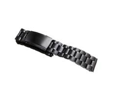 Massive Edelstahl Armband for Männer Frauen Uhren Metallbänder 14mm 16mm 18mm 19mm 20 21mm 22 24mm 26mm Faltschnalle Band (Color : Black, Size : 18mm) von MDATT