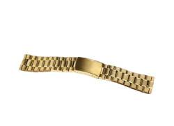 Massive Edelstahl Armband for Männer Frauen Uhren Metallbänder 14mm 16mm 18mm 19mm 20 21mm 22 24mm 26mm Faltschnalle Band (Color : Gold, Size : 22mm) von MDATT
