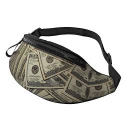 US Dollar Money Fanny Pack Gürteltasche für Laufen Wandern Reisen Workout Hund Walking Sport Angeln Hüfttasche, Schwarz , Einheitsgröße von MDATT