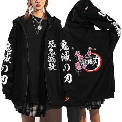 MDEM Anime Dämon Slayer Zipper Hoodies Jacke Männer Frauen Harajuku Baumwolle Kimetsu Keine Yaiba Nezuko Pullover Mantel Fleece Strickjacke Hoodies-style15||L von MDEM