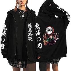 MDEM Anime Dämon Slayer Zipper Hoodies Jacke Männer Frauen Harajuku Baumwolle Kimetsu Keine Yaiba Nezuko Pullover Mantel Fleece Strickjacke Hoodies-style21||L von MDEM