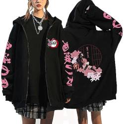 MDEM Anime Sweatshirt Kimetsu No Yaiba Demon Slayer Zipper Jackets Kokushibo Kamado Nezuko Hoodies Kyoujurou Long Sleeve Sweatshirts-style14||M von MDEM