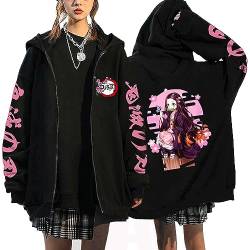 MDEM Anime Sweatshirt Kimetsu No Yaiba Demon Slayer Zipper Jackets Kokushibo Kamado Nezuko Hoodies Kyoujurou Long Sleeve Sweatshirts-style15||XXL von MDEM