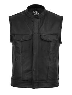 Men's Sons of Anarchy Biker Genuine Leather Vest Kutte Biker Vest Clubwest SOA (5XL) von MDL FASHION