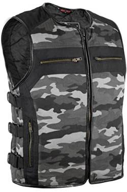 Black Camo Bikerweste Motorrad Textil Weste (M) von MDM