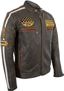 Herren Retro Motorrad Lederjacke (M) von MDM