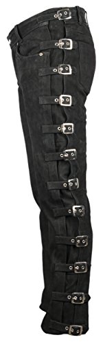 MDM Biker Lederhose mit Schnallen aus Nubuk Leder (30) von MDM