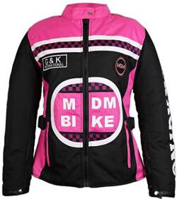 MDM Damen Racing Textiljacke mit Protektoren (DE/NL/SE/PL, Alphanumerisch, M, Regular, Regular, Rosa) von MDM