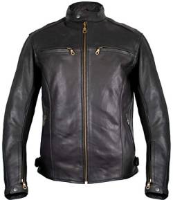 MDM Herren Lederjacke, Motorrad Lederjacke, Bikerjacke, Rind Leder, (L) von MDM