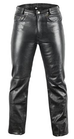 MDM Lederjeans Bikerjeans Lederhose in schwarz (29) von MDM