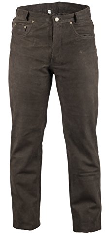 MDM Nubuk Lederhose in braun, Reiterlederhose, Lederjeans (30) von MDM