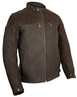 MDM Retro Motorrad Lederjacke in braun aus Nubukleder (L) von MDM