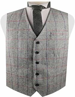 ME&SLEEVE Britischer Tweed Anzug mit Fischgrätenmuster für Herren Business Kleid Bräutigam Nur Weste von ME&SLEEVE