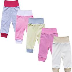 MEA BABY Unisex Baby Baumwolle Pumphose, Schlupfhose 5er Pack (56, Mädchen) von MEA BABY