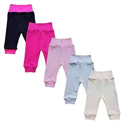 MEA BABY Unisex Baby Hose aus 100% Baumwolle im 5er Pack/Pumphose, Babyhose für Jungen Baby Hose für Mädchen, Schlupfhose (74, Mädchen2) von MEA BABY