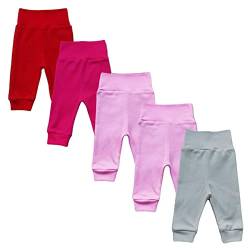 MEA BABY Unisex Baby Hose aus 100% Baumwolle im 5er Pack/Pumphose. Babyhose für Jungen Baby Hose für Mädchen, Schlupfhose (80, Mädchen) von MEA BABY