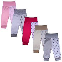 MEA BABY Unisex Baby Hose aus 100% Baumwolle im 5er Pack/Pumphose. Babyhose für Jungen Baby Hose für Mädchen, Schlupfhose (86, Mädchen) von MEA BABY