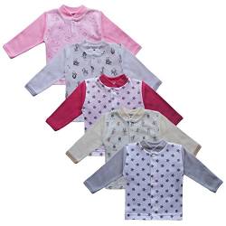 MEA BABY Unisex Baby Jäckchen Langarmshirt 5er Pack. Baby Shirt. Baby Jacke Jungen Baby Jacke Mädchen (56, Mädchen) von MEA BABY