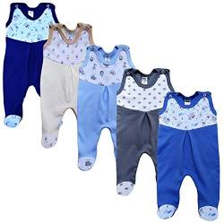 MEA BABY Unisex Strampler mit Aufdruck, Baumwolle, 5er Pack. Baby Strampler Mädchen Baby Strampler Junge (68, Jungen) von MEA BABY