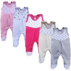 MEA BABY Unisex Strampler mit Aufdruck, Baumwolle, 5er Pack. Baby Strampler Mädchen Baby Strampler Junge (68, Mädchen) von MEA BABY