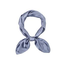 MEANBEAUTY Damen 70 x 70 cm Seidenschal Seide Leicht Bandana mehrfarbig Schal Kopftuch Haarschal-Blau von MEANBEAUTY