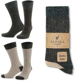 MEBY 2 Paar Alpaka Socken. Warme Thermosocken. Dicke, flauschige Wintersocken. Vorgewaschene Wandersocken aus Alpakawolle (DE/NL/SE/PL, Numerisch, 39, 42, Regular, Regular, Beige-Braun 3096) von MEBY