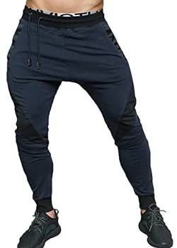 MECH-ENG Herren Jogger Pants Gym Workout Laufhose mit Pockets(Marine M/Tag XL) von MECH-ENG