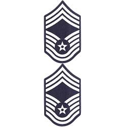 Air Force Chief Master Sergeant E-9 Vollfarbbestickter Rang – Große Größe, rot, Einheitsgröße von MEDALS OF AMERICA EST. 1976