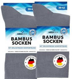 MEDOLY Bambus Socken (6 Paar) ohne Gummibund, gegen Schweißfüße, mit 72% Bambus-Viskose - Bambus Socken Herren & Damen von MEDOLY