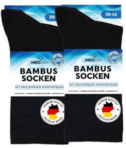 MEDOLY Bambus Socken (6 Paar) ohne Gummibund, gegen Schweißfüße, mit 72% Bambus-Viskose - Bambus Socken Herren & Damen von MEDOLY
