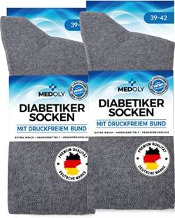 MEDOLY Diabetikersocken (6 Paar) ohne Gummibund, mit 97% Baumwolle, für Damen & Herren - Socken ohne störende Naht, Diabetiker Socken ohne Bund von MEDOLY