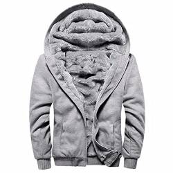 MEDUOLA Herren Hoodies Reißverschlussjacke mit Super Dicker Fleece Kapuzenjacke Langarm Hoodie Winterjacken XL,11 Grau von MEDUOLA