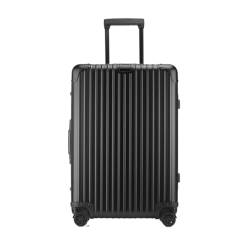 MEDUZA Koffer Vollaluminium-Magnesiumlegierungs-Trolley-Koffer, Metallkoffer, Universal-Rad-Boarding-Koffer, 24-Zoll-Koffer Suitcase (Color : Black, Size : A) von MEDUZA