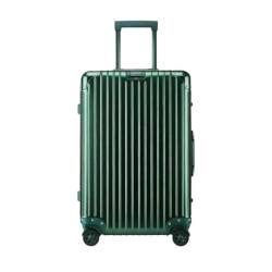 MEDUZA Koffer Vollaluminium-Magnesiumlegierungs-Trolley-Koffer, Metallkoffer, Universal-Rad-Boarding-Koffer, 24-Zoll-Koffer Suitcase (Color : Green, Size : A) von MEDUZA