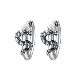 Drachen Ohrringe 925 Sterling Silber Drachen Creolen Ohrringe Tiere Ohrringe Drachen Schmuck für Unisex Herren Mädchen Damen Teenager Geschenk von MEDWISE