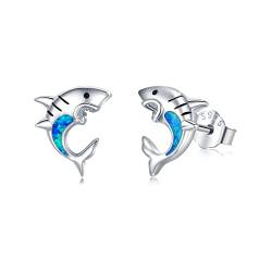 Hai Ohrringe 925 Sterling Silber Opal Hai Ohrstecker für Mädchen Süße Tier Ohrringe Schmuck Hypoallergen Geschenk für Frauen Kinder von MEDWISE